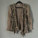 Blu Pepper  tan brown cardigan Aztec print size large Photo 0