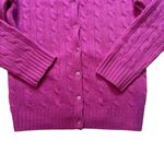 Ralph Lauren Black Label Fuchsia Cable Knit Button Down Cashmere Cardigan Pink Size M Photo 8