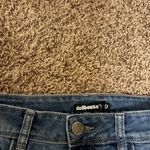 Dollhouse  Charley Jeans 9 Medium Blue Factory Fade Cropped Distressed Zip Fly Photo 1