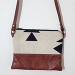 Nana Navy and Brown Women's Bag Nana Aztec Print Leather Bag Black Photo 4