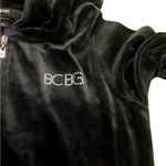 BCBG Y2K Rhinestone Logo Black Velvet Zip Photo 3