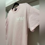 l*space NASA Logo Light Baby Pink Short Sleeve Graphic Printed Tee T-Shirt - Small Photo 3