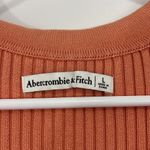 Abercrombie & Fitch Large Orange V-Neckline Ribbed Short Sleeve Sweater Dress Photo 8