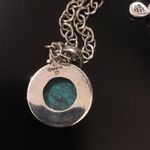 Sterling Silver BARSE Turquoise  Link Necklace With Rope Accent Around Pendant Photo 8