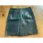 Glamorous Snakeskin Faux Black Leather Skirt, US 6 Photo 0