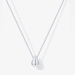 PAVOI dainty teardrop pendant necklace & ring rhodium plated minimalist both new Silver Photo 2