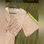 All in Favor  Dolman Plissé Midi faux wrap short sleeve pink gauze dress Small Photo 3