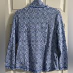 Talbots  Blue and White Full Zip Jacket with Geometric Print Photo 4