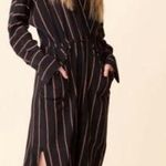 ALC Frank ALC Women's Black Nico Surplice Long Sleeve Striped Silk Midi Dress Size 2 Photo 0