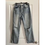 Aritzia  DENIM FORUM The Joni High Rise Loose Light Wash Distressed Jeans Size 28 Photo 3