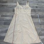 Old Navy linen blend natural color midi sundress smocked size XL C38 Photo 3