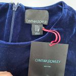 Cynthia Rowley ‎ Dress Womens Medium Blue Velour Mini Shift Photo 2