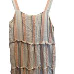 Rails Sandy Linen Blend Ruffle Mini Summer Sundress Women’s Sz L Biarritz Stripe Photo 4