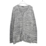 J. McLaughlin  Gray Tweed Fringe Herringbone Jacket Cardigan with Pockets XL Photo 1