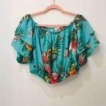 She & Sky blue Hawaiian TROPICAL DAYS TOP sz Large. Photo 3