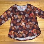 One World  Womens Fall Pumpkin Halloween 3/4 Sleeve Pullover Casual Shirt|Size:M Photo 3