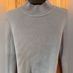 ZARA  Open Back Mock Neck Self Tie‎ Bow Blue Knit Sweater Size Medium Photo 7