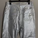 Madewell The 90s Straight Denim Jean Women's 29 Silver Foil Metallic Rigid NWT Photo 10