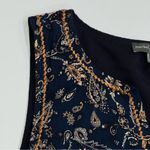 Market & Spruce Navy Floral Dress with Orange Embroidery Size Medium Photo 7
