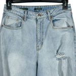 Wild Fable SZ 10/30R Baggy Jeans Highest Rise Distressed Rips Light Wash Blue Photo 1
