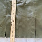 Worth New York Fern Green Leather Seamed Slim Zippered Lined Midi Skirt Luxe 10 Photo 5
