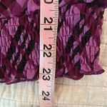 L8ter purple black plaid Y2K v neck ruffles semi sheer smocked hem tank top Sā Photo 9