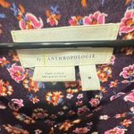 Anthropologie  Blouse Top Maroon Pink Floral Shirt Size medium Long Sleeve V Neck Photo 7