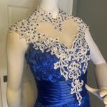 JJ's House JJ’S House Blue And White Sequined formal Prom dress. Photo 3