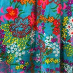 Vintage 70s Floral Halter Maxi Dress Size XXS Psychedelic Flower Power Funky Blue Photo 2