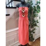 J.Crew  Women's Pink Peach 100% Cotton Off The Shoulder Long Maxi Dress Medium Photo 13