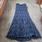 R & M Richards  Blue Maxi Lace Sequin Dress SIZE 16 Photo 4