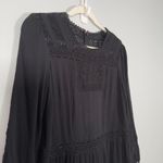 J. Crew Point Sur Romantic Crochet Lace Blouse Black Size 6 Cottagecore Boho Photo 2