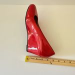 Red Wedge Heels Summer Comfy Career Barbie Glossy Platform Retro Pumps Pin Up Size 8 Photo 3