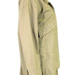 Maurice's  Womens Utility Cargo Jacket Feminine Pearl Bead Accent Green Medium Photo 6