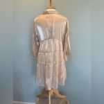 Umgee  Shimmery Metallic Cream colored tunic mini dress/shirt Size XLarge Photo 1