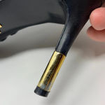 Pour La Victoire Pour La‎ Victoire Black Leather Gold Heeled Booties Photo 5