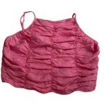 ZARA  Pink Ruched Crop Top Women's Size Large | 41-38 Photo 4
