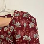 Caslon NEW NWT Floral Print Long Sleeve Drop Waist Mini Dress Burgundy Maroon S Photo 8