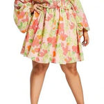 ASOS Curve Floral Soft Shirred Waist Mini Dress Peach Floral Women Plus Size 26 Pink Photo 0