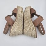 Lucky Brand  REBA Leather Designer Espadrille Wedge Platform Sandals Size 8.5 M Photo 2