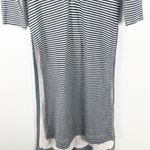 Anthropologie Postmark Blue White Striped Linen Blend Side Slits Henley Dress Photo 11