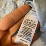 Joie  Embroidered Floral Linen Blend Tassel Tie-Neck Blouse Blue/White Medium Photo 8