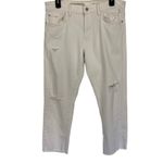 Anthropologie ‎ Pilcro Letterpress Jeans 30 White Slim Boyfriend Photo 1