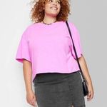 Wild Fable Women's 24 Plus Black Notch Front Seamed Denim Mid-Rise Mini Skirt Photo 0