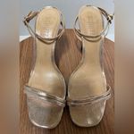 Schutz Women’s Leather Altina Gold High Ankle Wrap Embossed Stiletto Heels 8.5 Photo 1