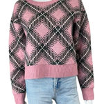 Steve Madden NWT Pink Becka Argyle Sweater Size L Photo 0