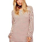 Free People Come On Over Striped Tunic Dress Pockets Beach Small Cotton Sweater Photo 9