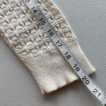 DKNY Women M Open Knit Cardigan Crochet Buttoned Sweater V-Neck 3/4 Sleeve Cream Photo 7