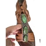 Sam Edelman Brown Leather Gladiator Sandals Rhinestone Turquoise Stones size 9 Photo 2