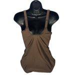 DKNY  One Piece‎ Womens Small Brown Twisted Knot Ruched Swimsuit Beachwear Photo 4